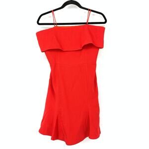 C/Meo Collective Strapless Mini Fit & Flare Dress Womens Size Large Red NEW